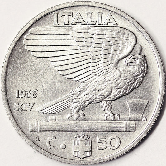 VITTORIO EMANUELE III 50 Centesimi 1936 Impero Fdc RARA #PV767