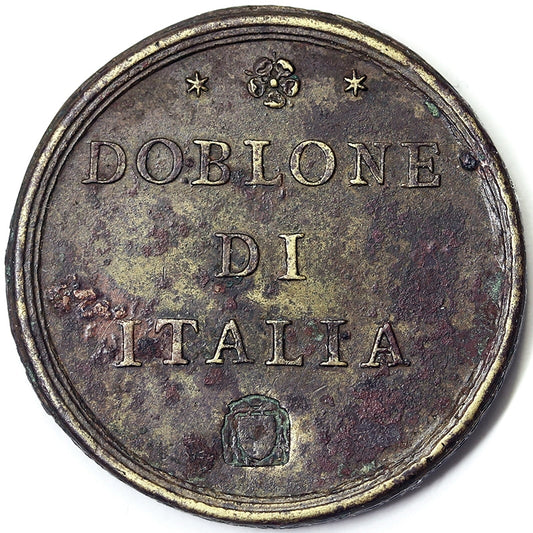 STATO PONTIFICIO Clemente XI 1700-21 Peso Monetale Doblone d’Italia BB RARO #PV26