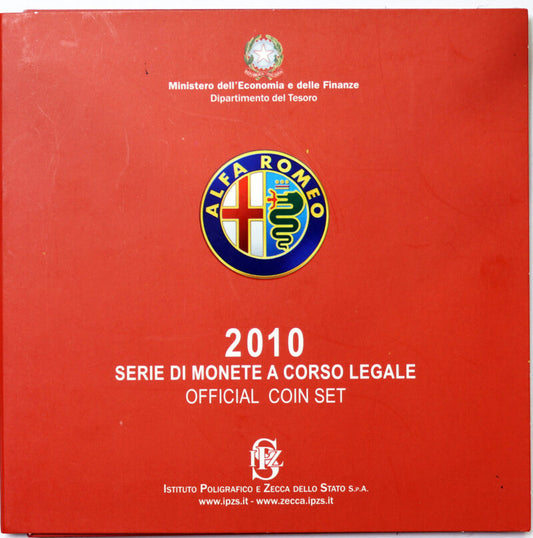 ITALIA 2010 : Serie divisionale 10 valori Fdc Alfa Romeo con 2 euro Cavour