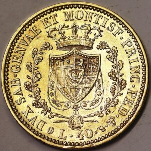 REGNO DI SARDEGNA Carlo Felice 40 Lire 1831 Torino Au Q.Spl RARA #PV774