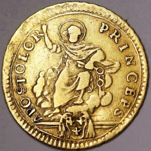 STATO PONTIFICIO Pio VI 1772-99 Mezza Doppia 1787 Au Q.BB #PV40