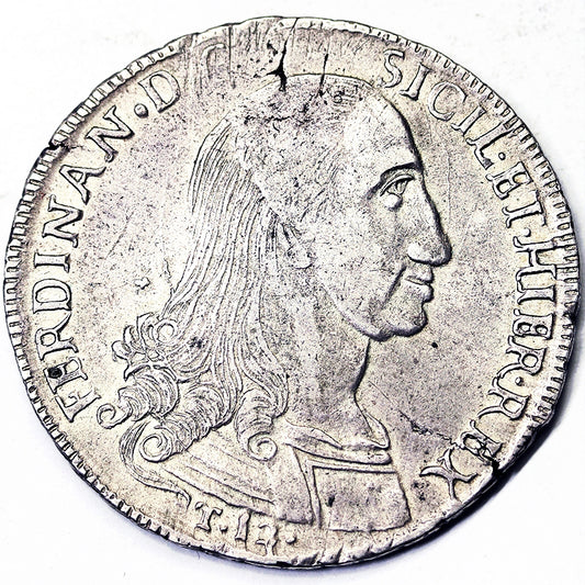 REGNO DI SICILIA Ferdinando III 1759-1816 da 12 Tarì 1798 Ag Raro BB+ #P589