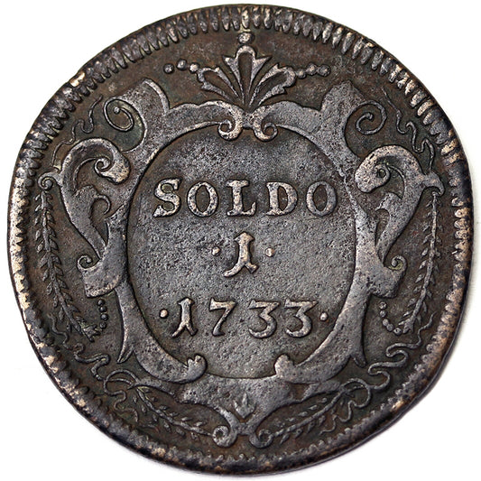 GORIZIA 1 Soldo 1733 CARLO IV 1711-1740 BB #4868