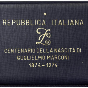 SET 100 LIRE 1974 PROVA argento + 100 LIRE 1974 acmonital CENTENARIO GUGLIELMO MARCONI #KP1247