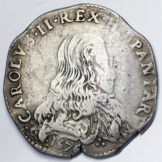 MILANO Carlo II 1676-1700 FILIPPO 1676 Ag 27,02 g BB RARO #PV12