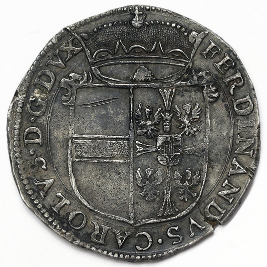 MANTOVA Ferdinando Carlo Gonzaga-Nevers 1669-1707 SCUDO 1675 Ag 21,57 g MIR 729/1 SPL/Q.FDC RARO #PV208