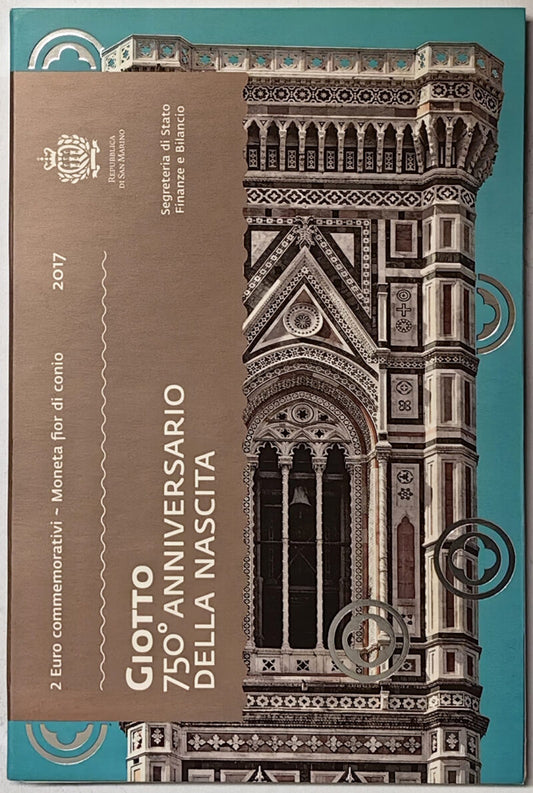 San Marino 2017 : 2 Euro Fdc 750° Anniversario Nascita Giotto