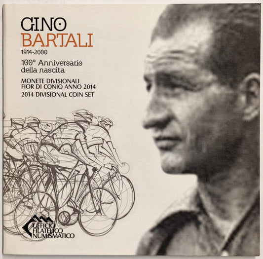 San Marino 2014 : Set divisionale con 5 Euro in argento Fdc 100° Anniversario Nascita Gino Bartali