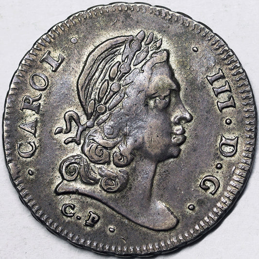 SICILIA Carlo III 1720-34 da 6 Tarì 1732 zecca di PALERMO argento Q.Spl RARO #PV159