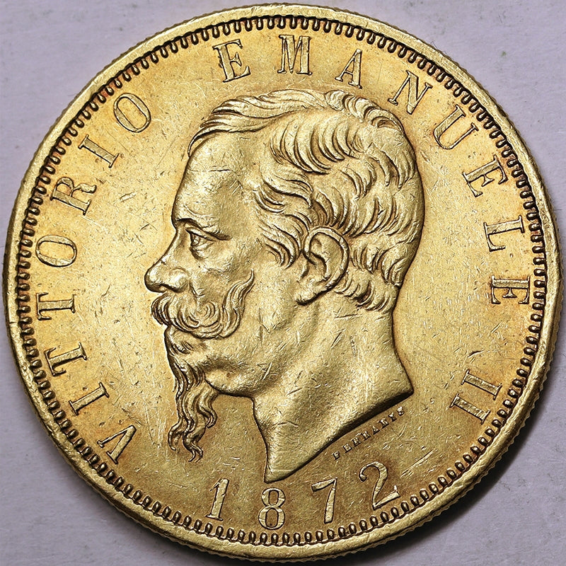 VITTORIO EMANUELE II 100 Lire 1872 REGNO D’ITALIA Au Molto Rara Spl/Q.Fdc #PV310