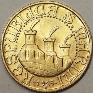 SAN MARINO 20 Lire 1925 Marengo Meglio di Spl+ RARO #PV150