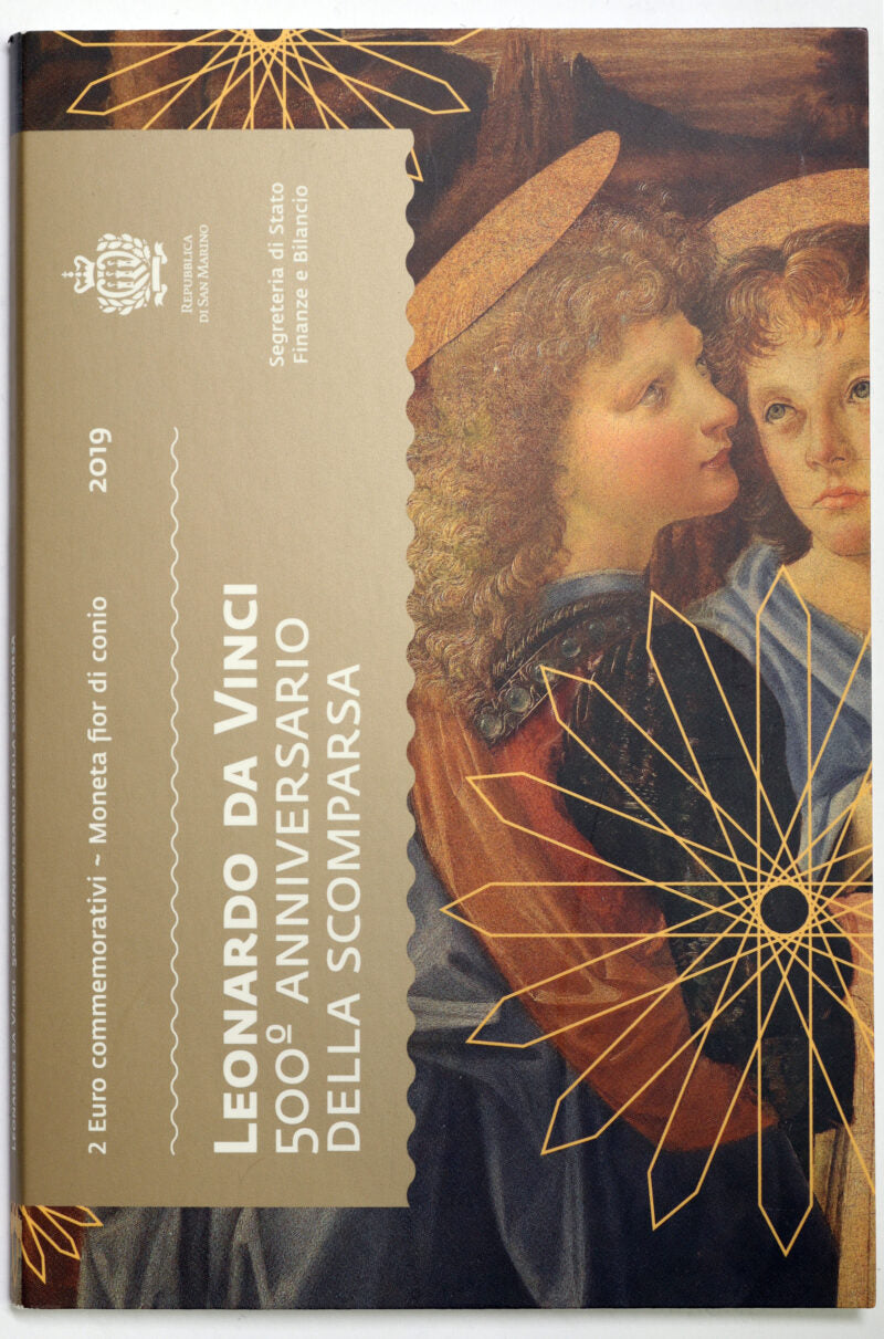 San Marino 2019 : 2 Euro Fdc 500° anniversario della scomparsa di Leonardo da Vinci