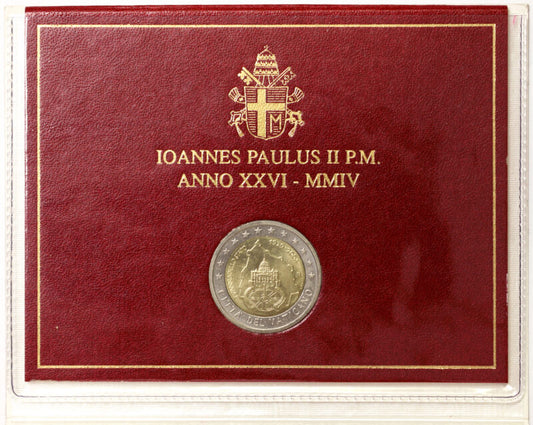 Città del Vaticano 2004 : 2 Euro Fdc Giovanni Paolo II 75° anniversario della Fondazione dello Stato