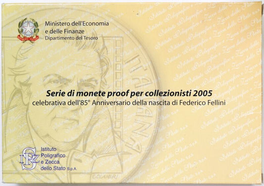 Repubblica Italiana 2005 Proof : Serie completa divisionale 85° Nascita di Federico Fellini