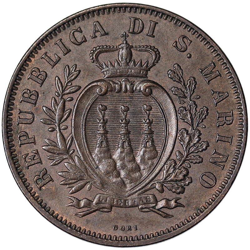 SAN MARINO 10 Centesimi 1875 MILANO Vecchia Monetazione RARO Spl+ #2067