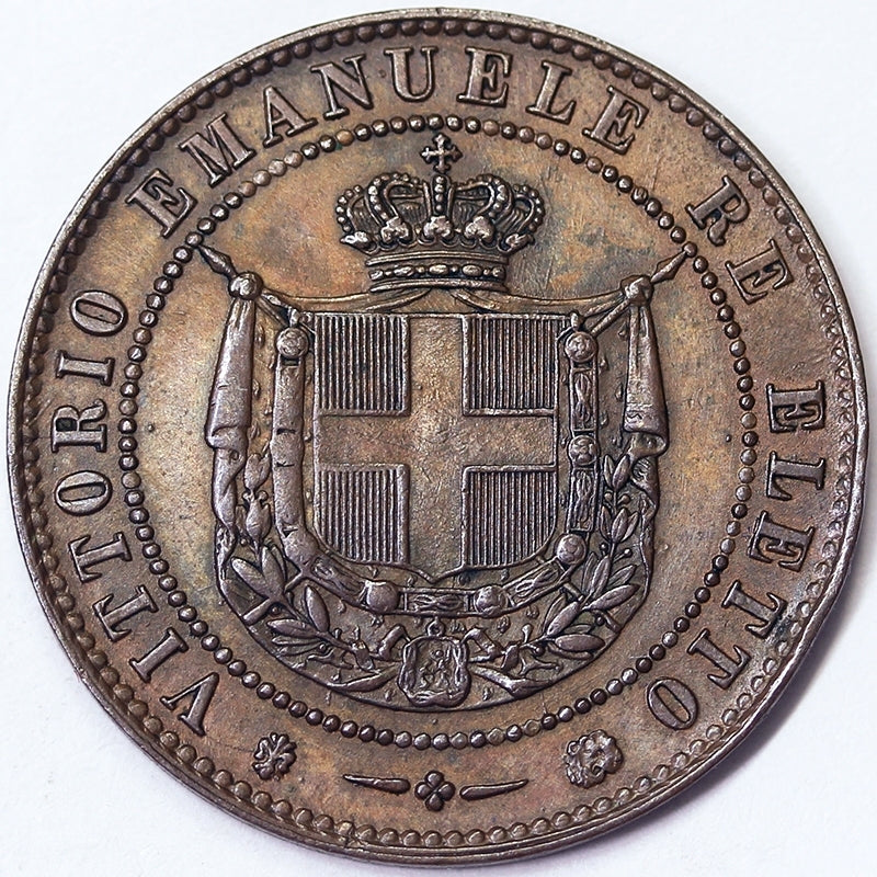 VITTORIO EMANUELE II Re Eletto 5 Centesimi 1859 zecca Birmingham Spl #P566