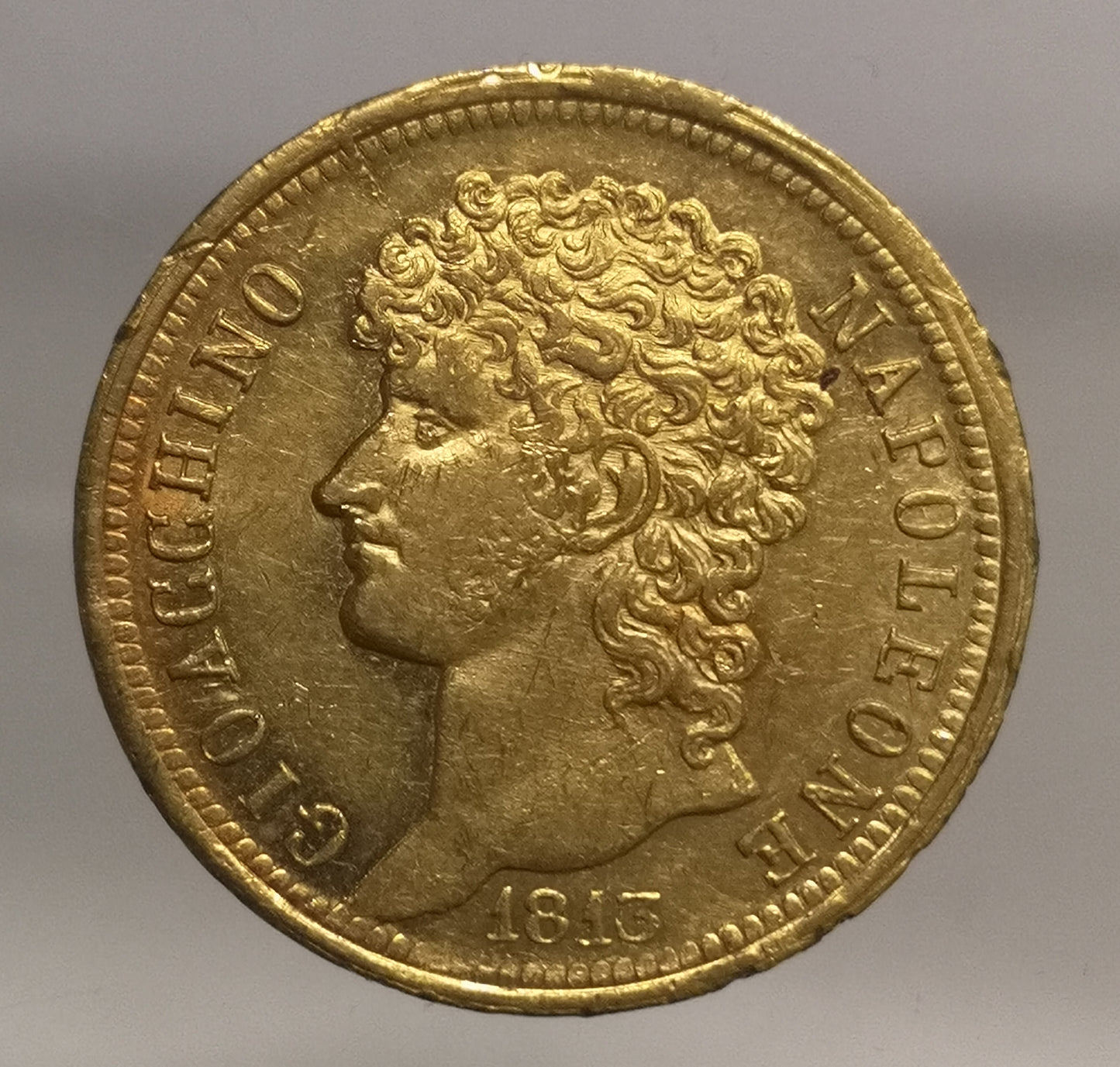 CAMPANIA 40 Lire 1813 Gioacchino Napoleone 1811-15 Au Spl+ Raro #PV175