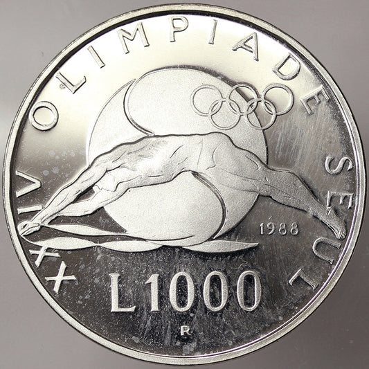 SAN MARINO 1000 Lire 1988  Olimpiadi Seul Proof #920