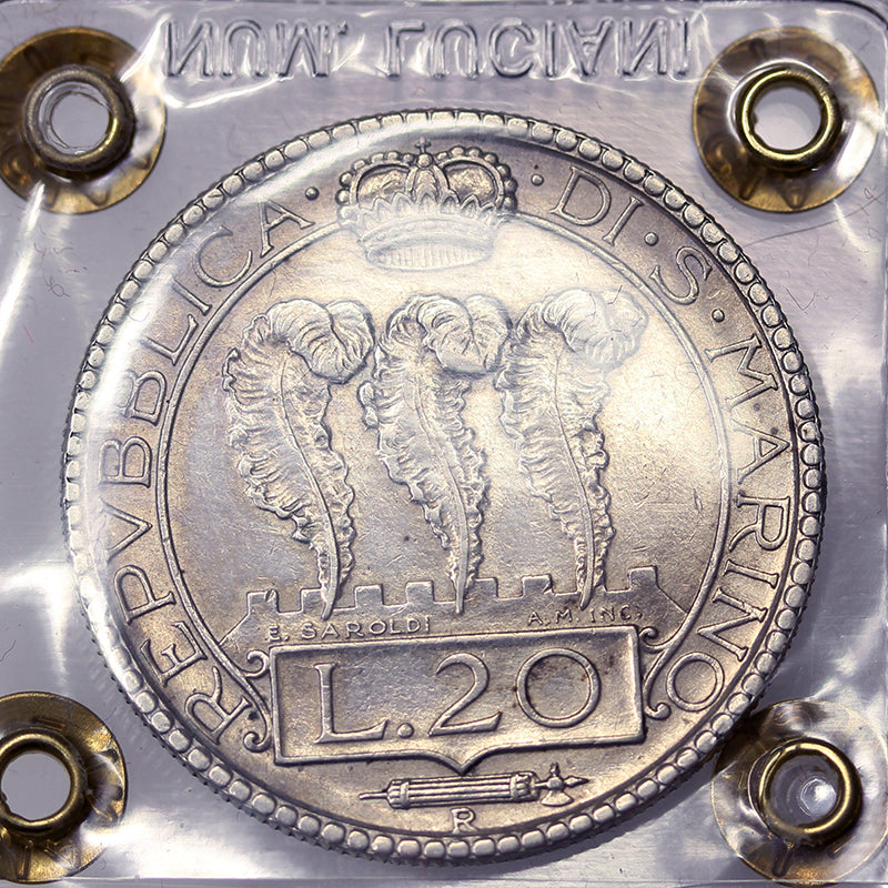 SAN MARINO 20 Lire 1936 Q.Spl RARA #PV759