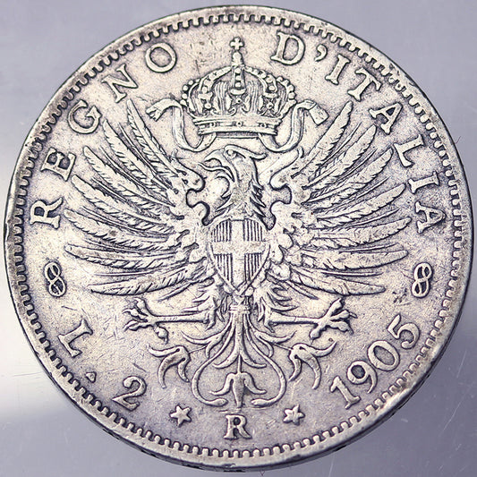 VITTORIO EMANUELE III 2 Lire 1905 Q.BB #PV100