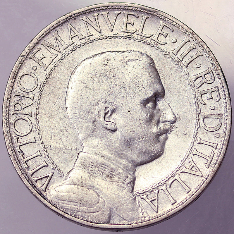 VITTORIO EMANUELE III 2 Lire 1908 BB #PV122