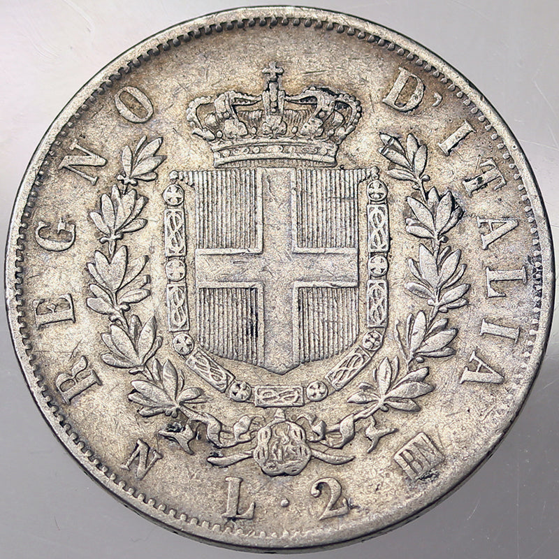 VITTORIO EMANUELE II 2 Lire 1863 Napoli BB+ #PV103